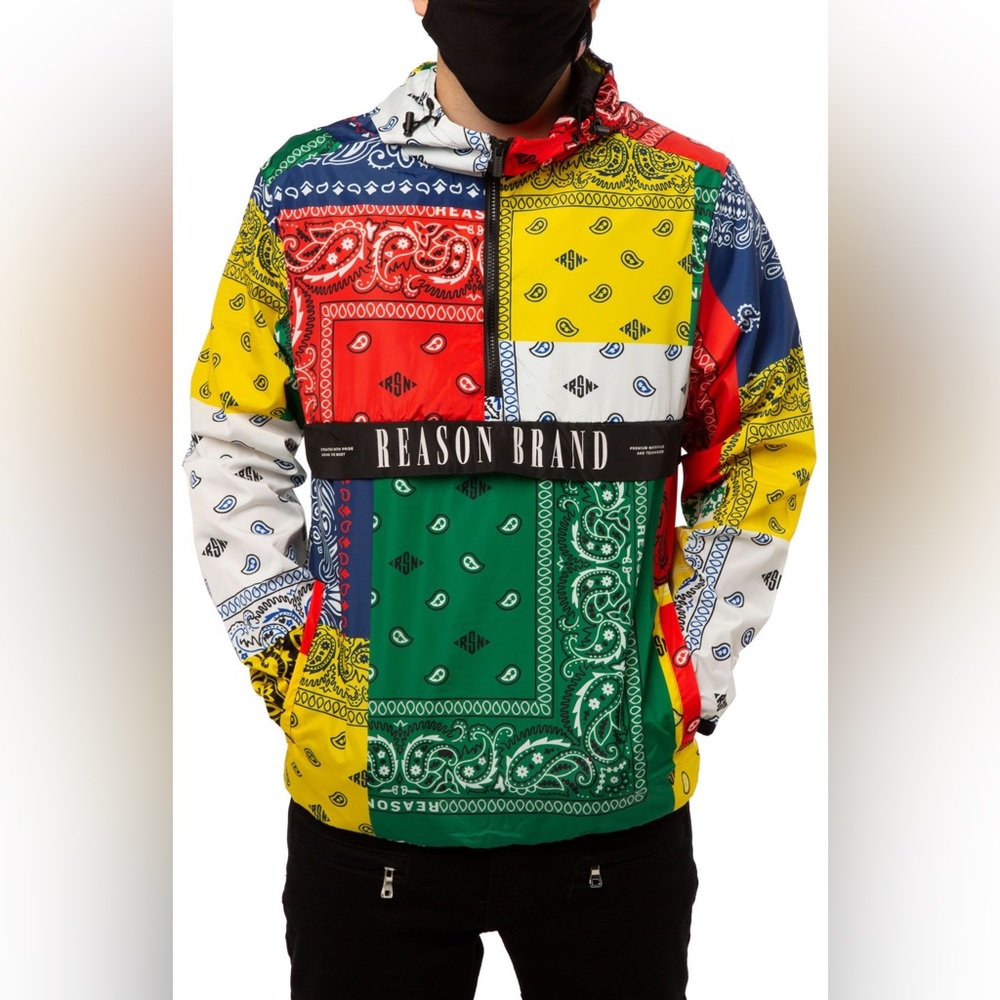 Reason Brand Print Anorak 1/4 Zip Jacket Men’s Size Medium